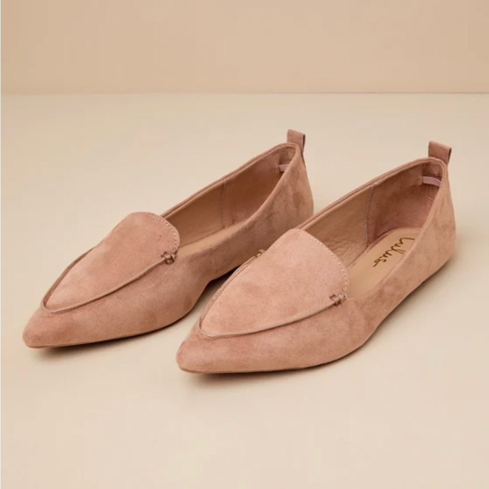 Lulus Camel Suede Pointed Loafers | Size 7 | Like New